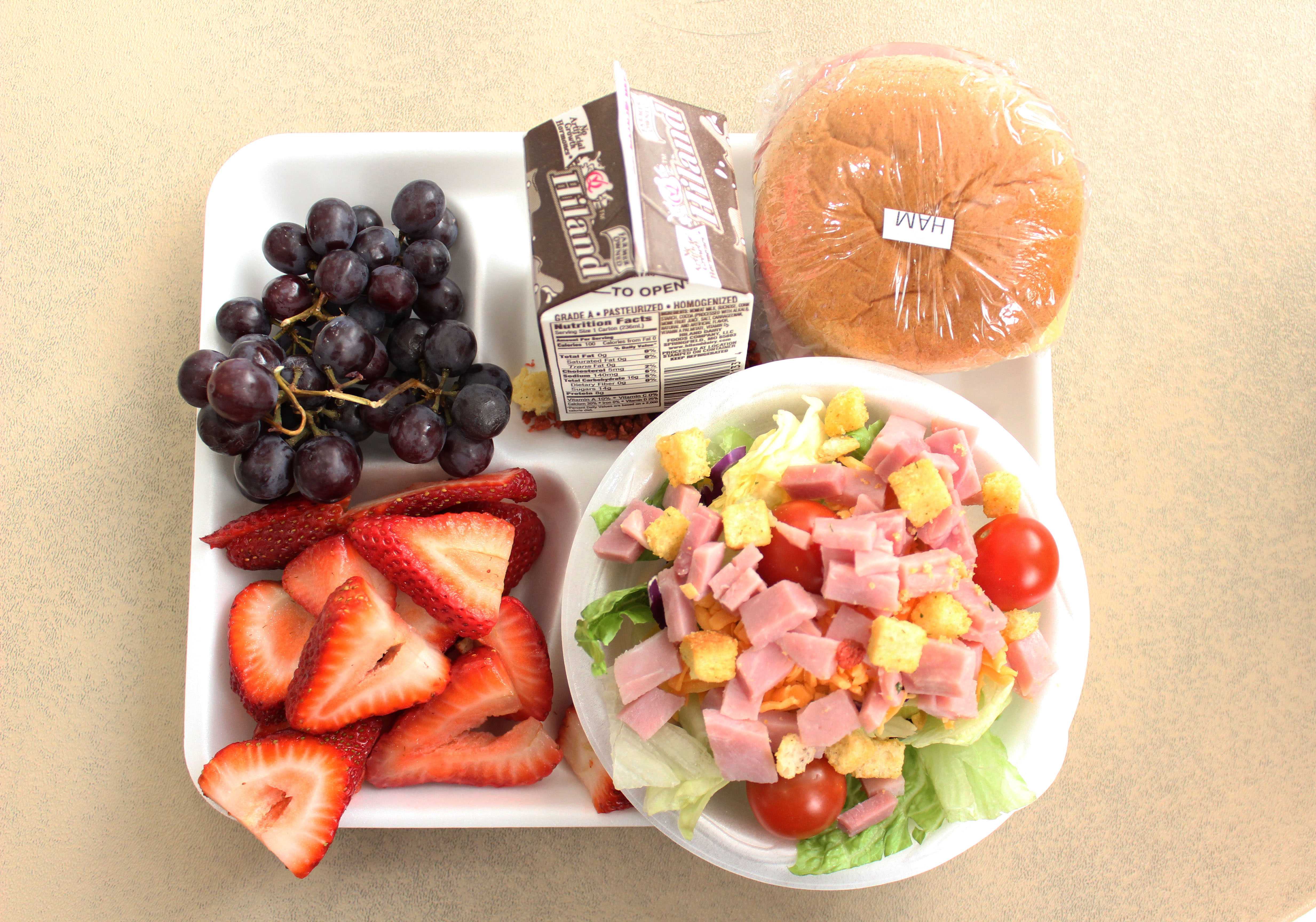 Sophomore Tiearra McLey's lunch came from the school's salad bar. 