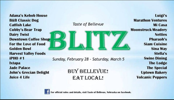 An old flyer promoting Bellevue restaurants was one element of Garrett Sims' "Tastes of Bellevue" Facebook group. The contest ended March 5.